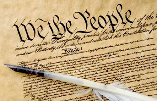constitution with pen