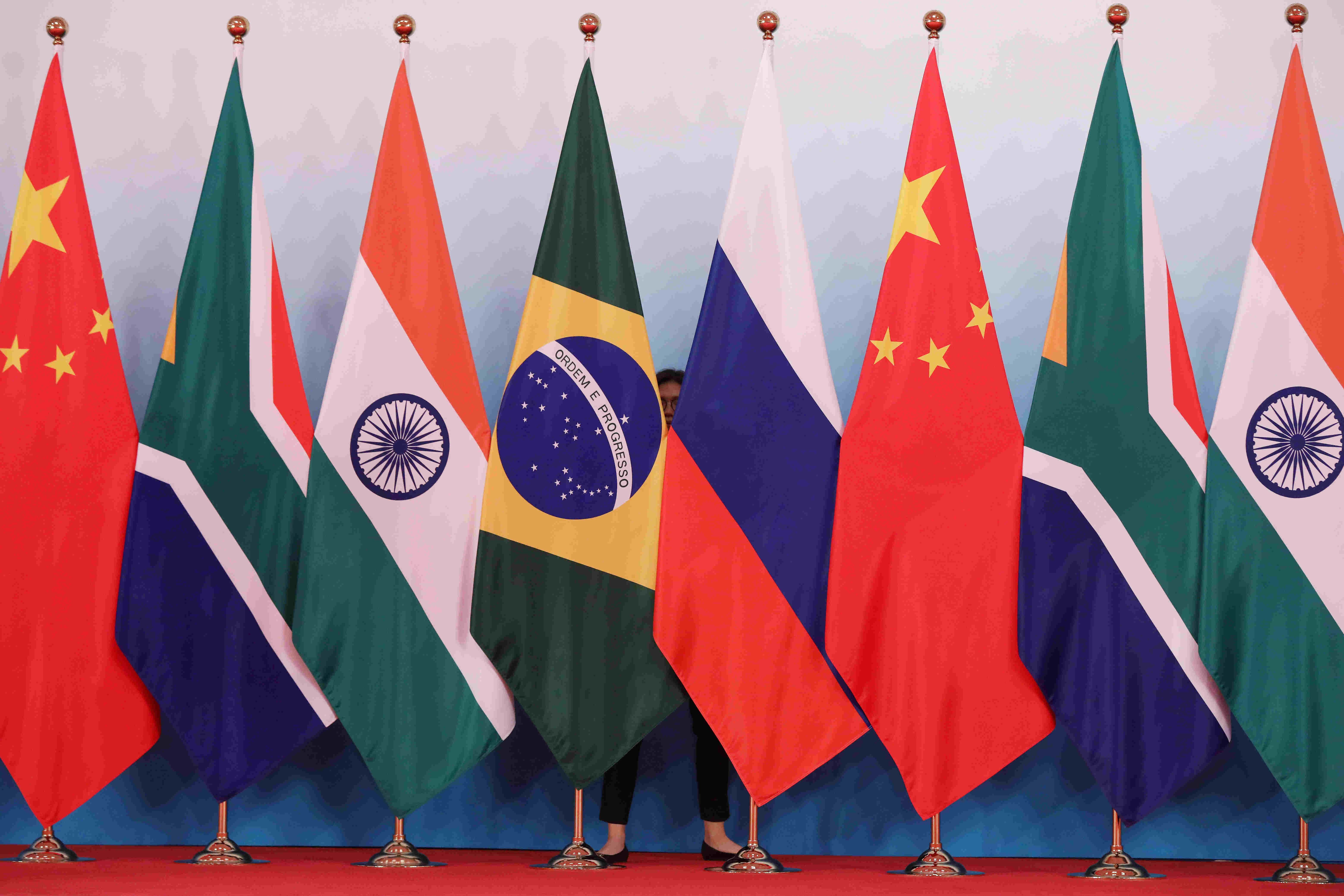 flags of BRICS nations.
